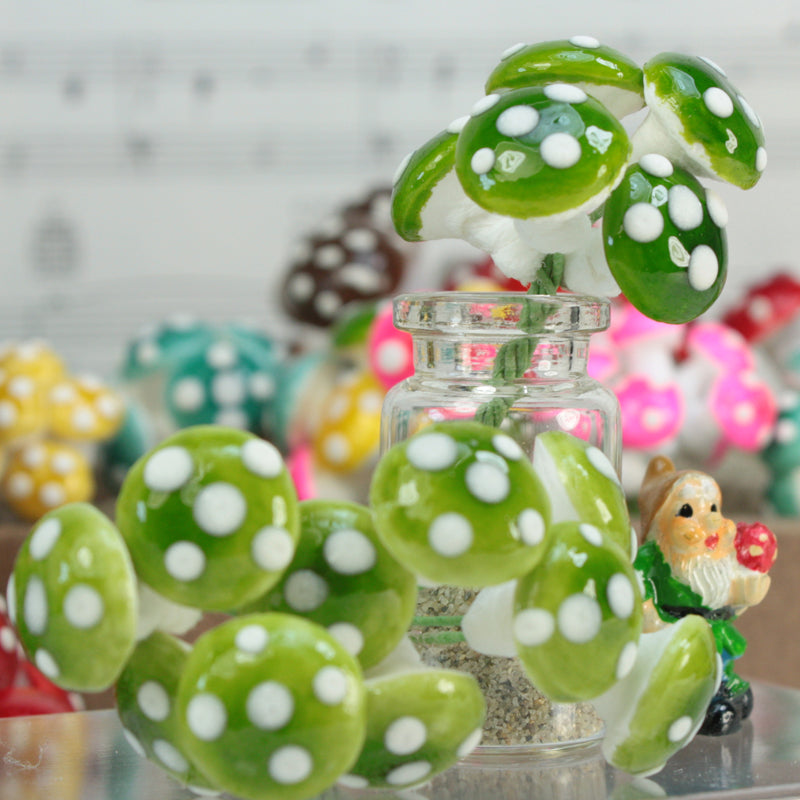 Colorful Spun Cotton Mushrooms