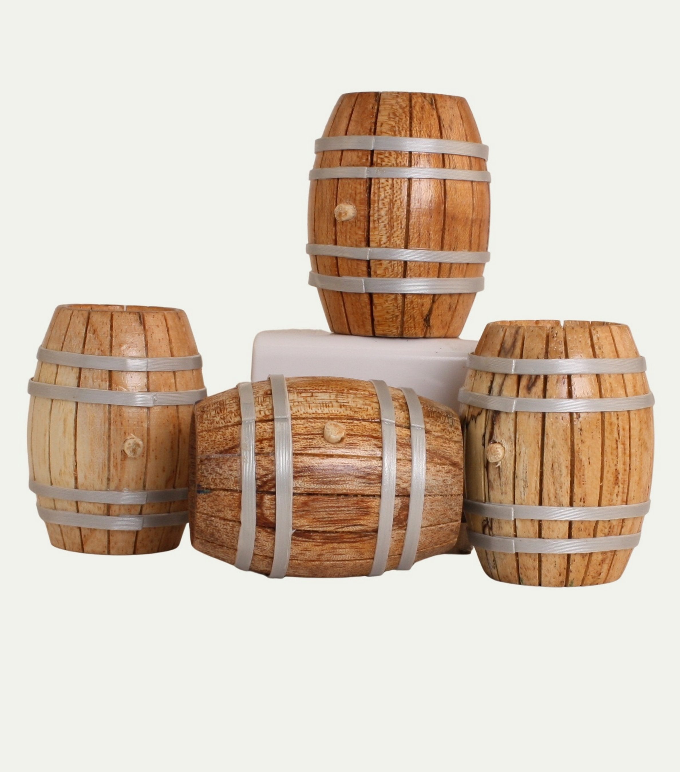 Barrel - Vintage Wooden Whiskey - Set of 4 - 101-0602