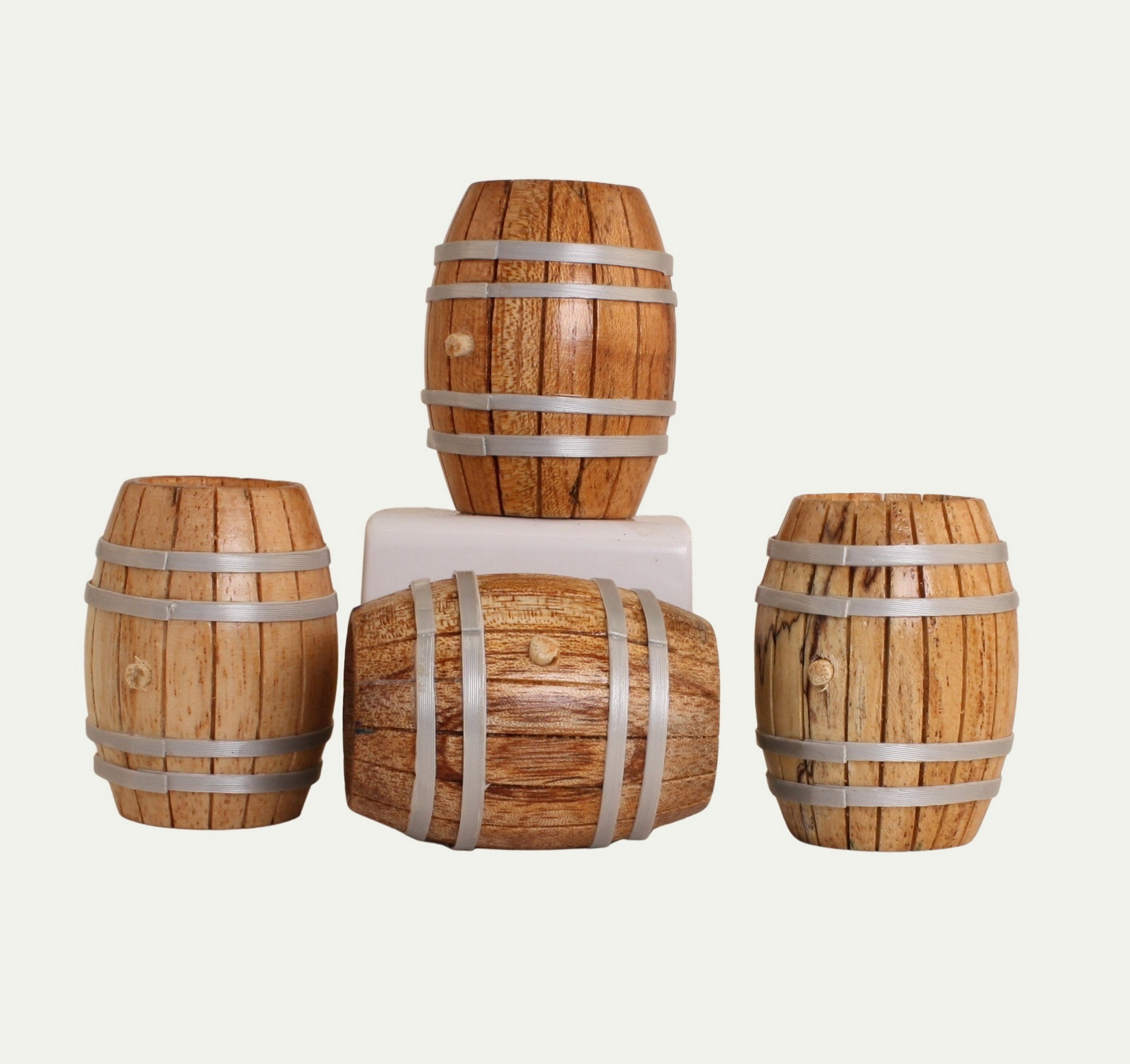 Barrel - Vintage Wooden Whiskey - Set of 4 - 101-0602