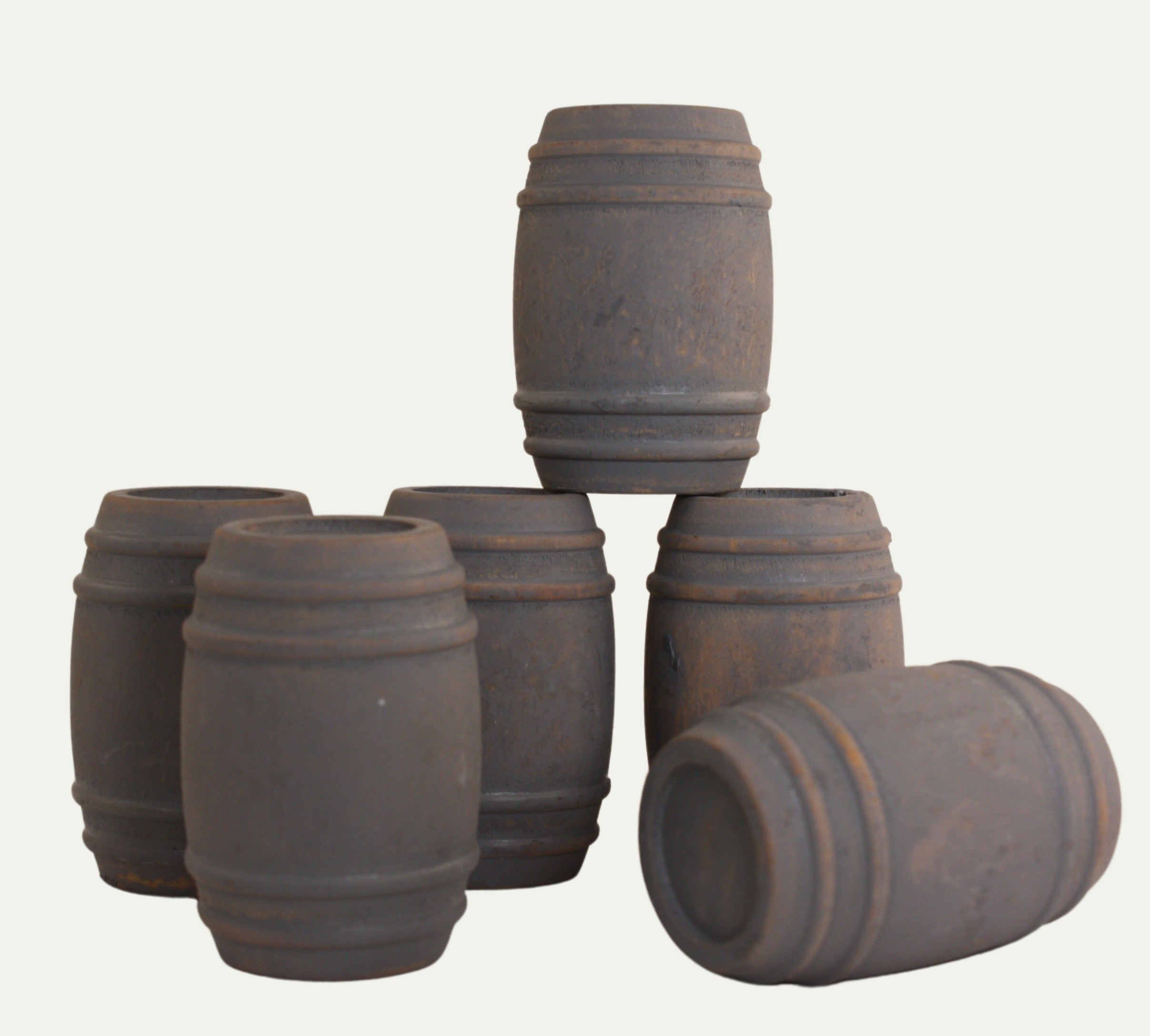 Industrial Barrels - Gray - Set of 6 - 1:24 Scale - 101-0608