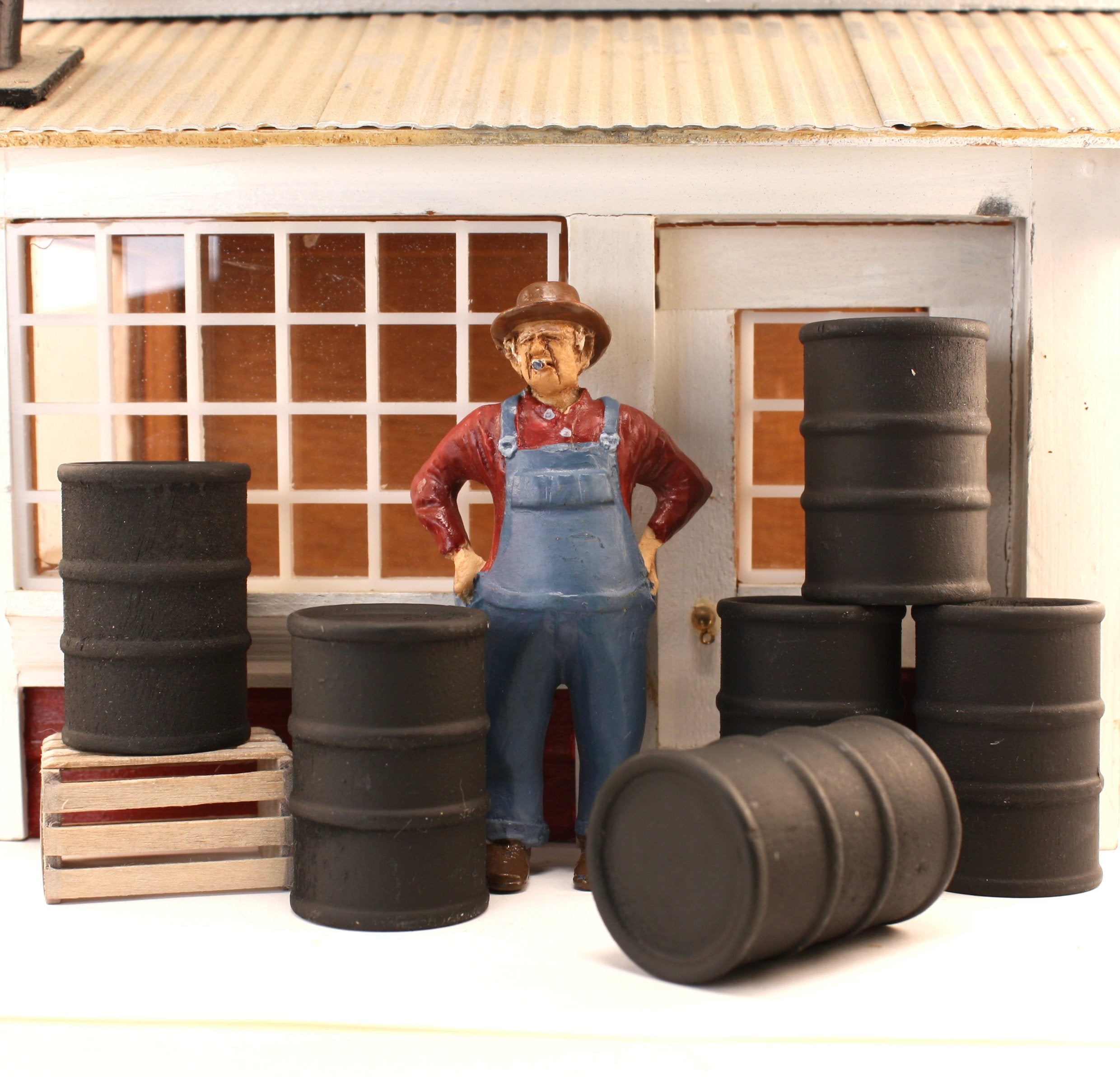 Barrels - Flat Black  - Set of 6 - 1:24 Scale - 101-0609