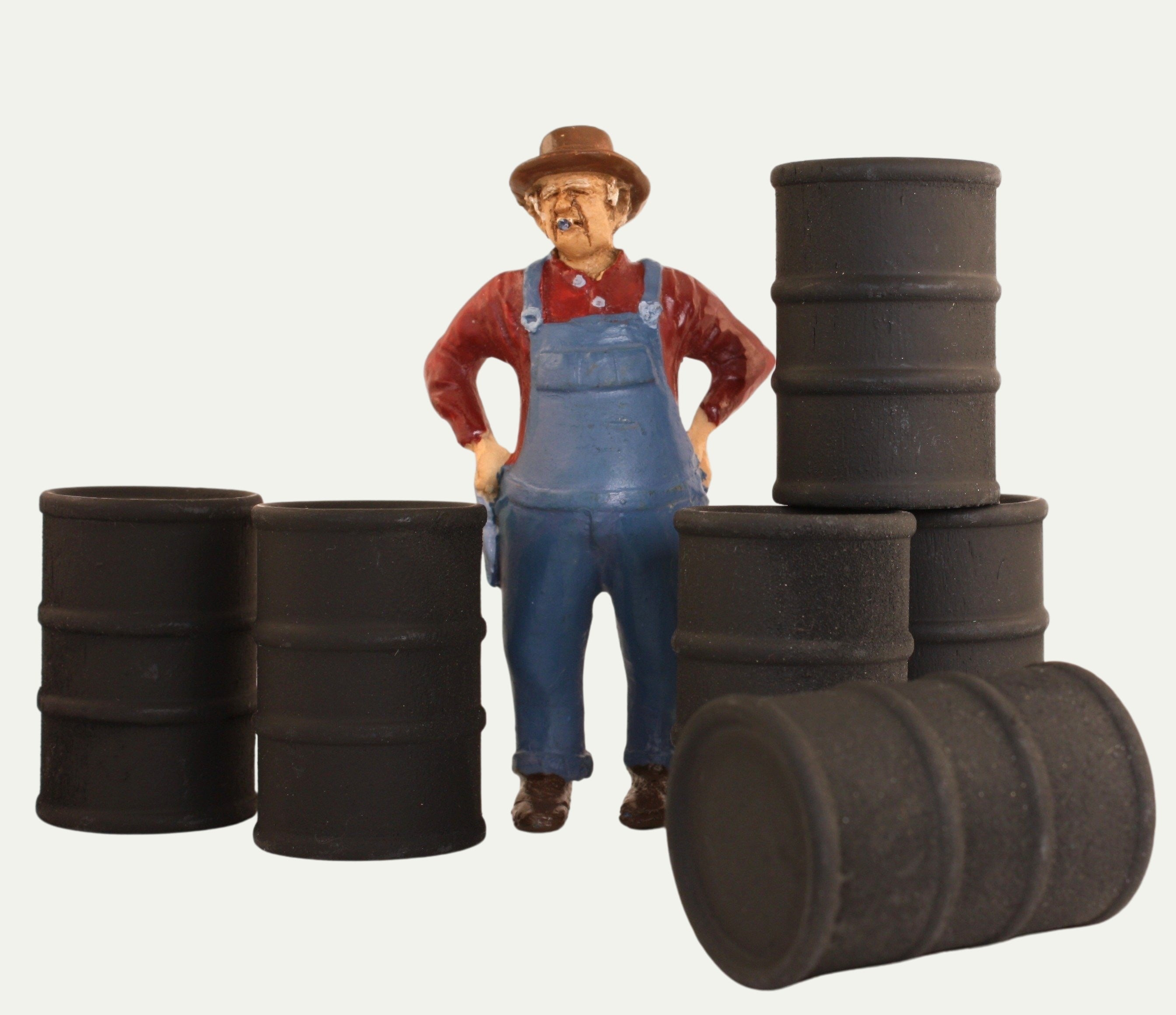 Barrels - Flat Black  - Set of 6 - 1:24 Scale - 101-0609