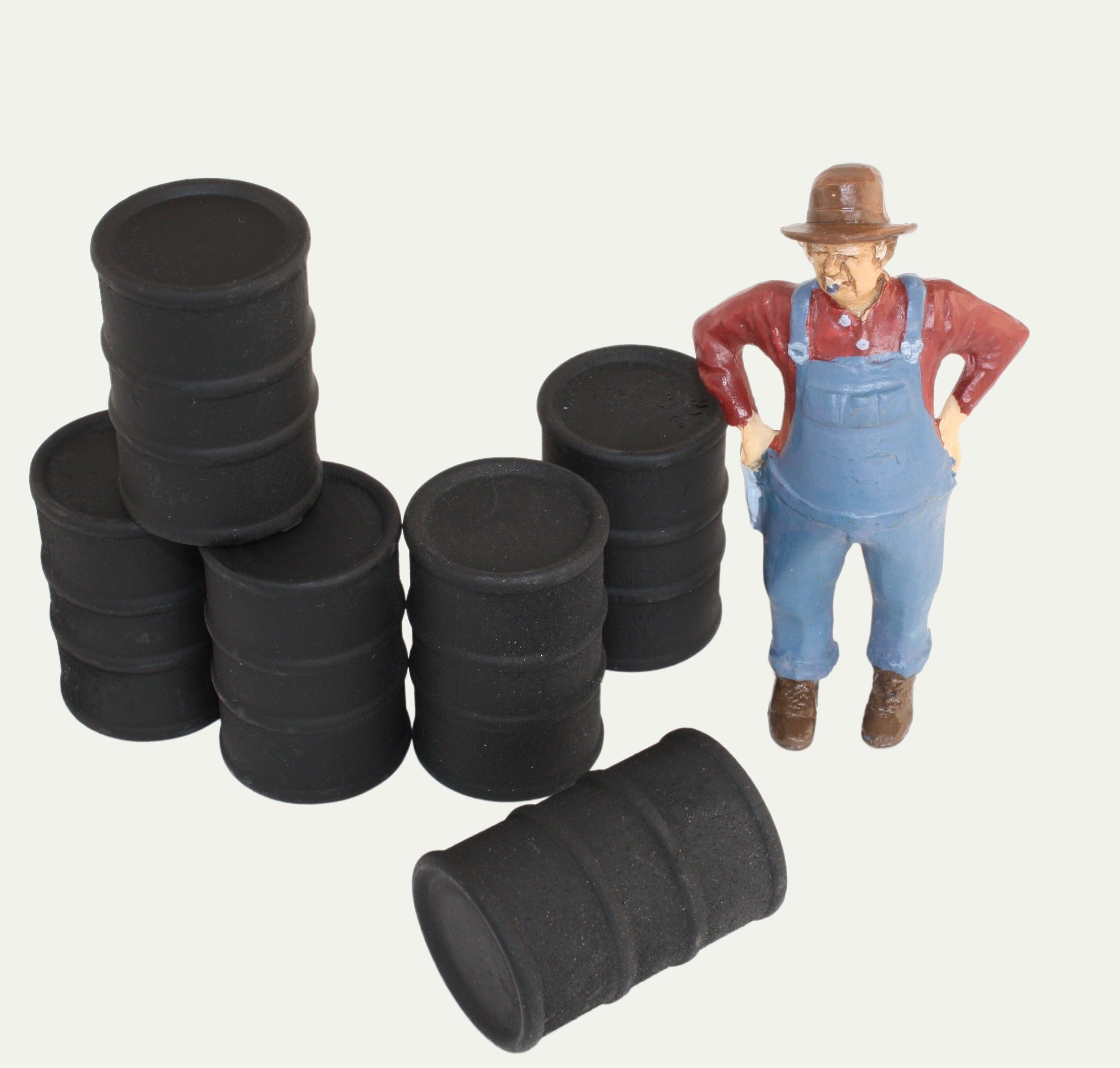 Barrels - Flat Black  - Set of 6 - 1:24 Scale - 101-0609