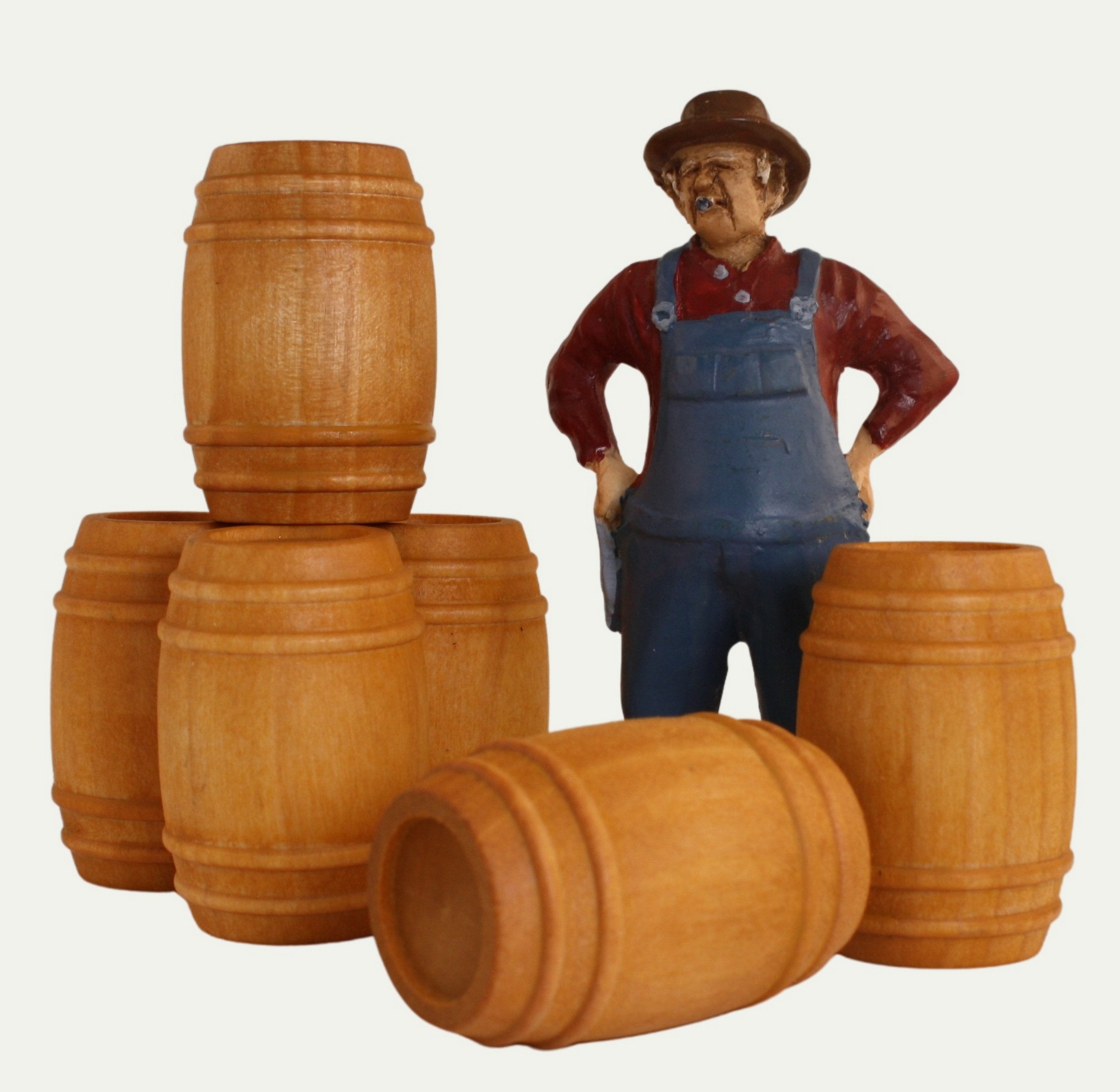 Golden Oak Beer Kegs - Set of 6 - 1:24 Scale - 101-0613