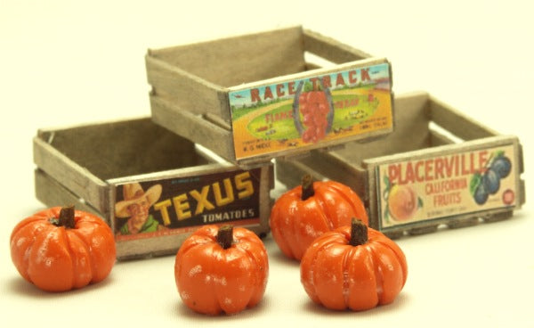 Cargo-To-Go: Vintage Fruit Crates and Pumpkin Set - 101-0914