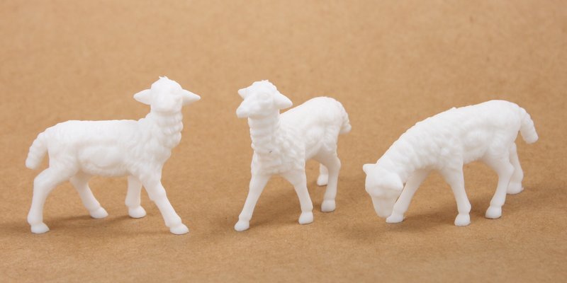 Sheep - Lambs Large - Set of 6 - Dollhouse Minis - 201-150-4