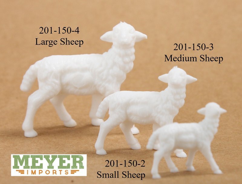 Sheep - Lambs Large - Set of 6 - Dollhouse Minis - 201-150-4