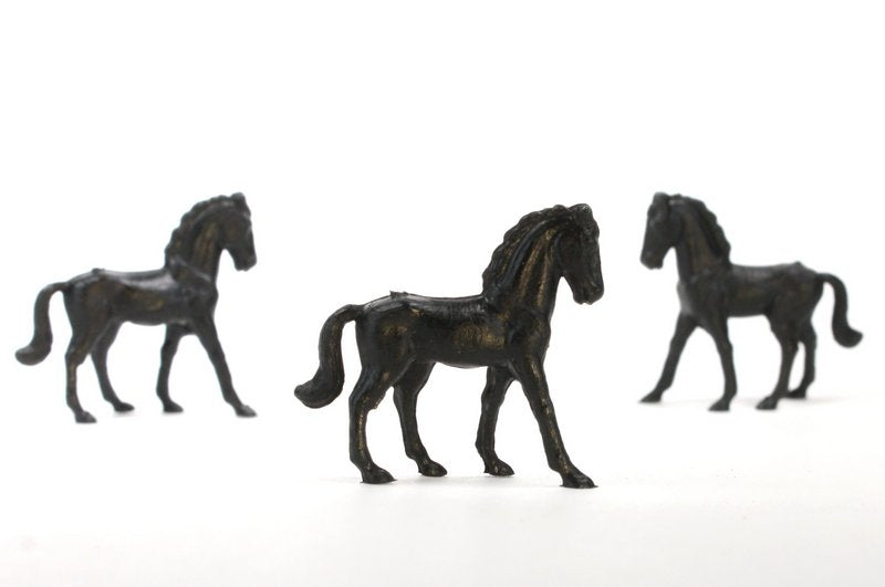 Horses - Black - Set of 8 - Dollhouse Minis - 201-152-3-BK