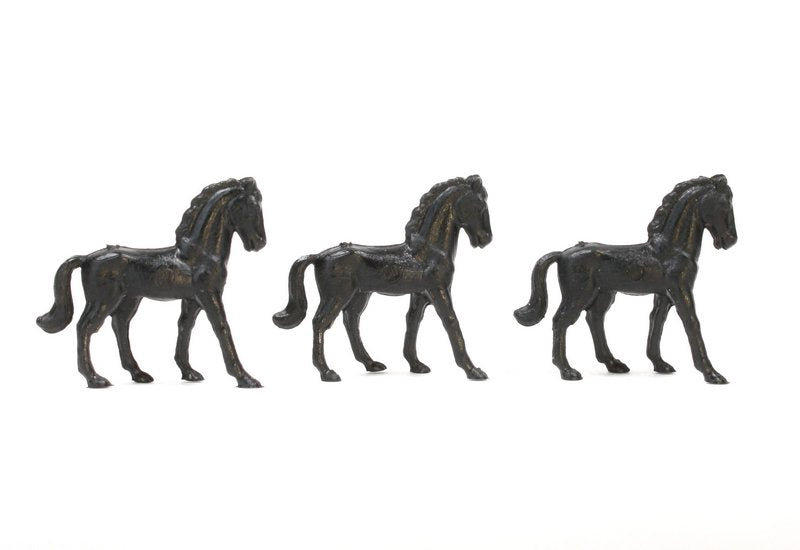 Horses - Black - Set of 8 - Dollhouse Minis - 201-152-3-BK