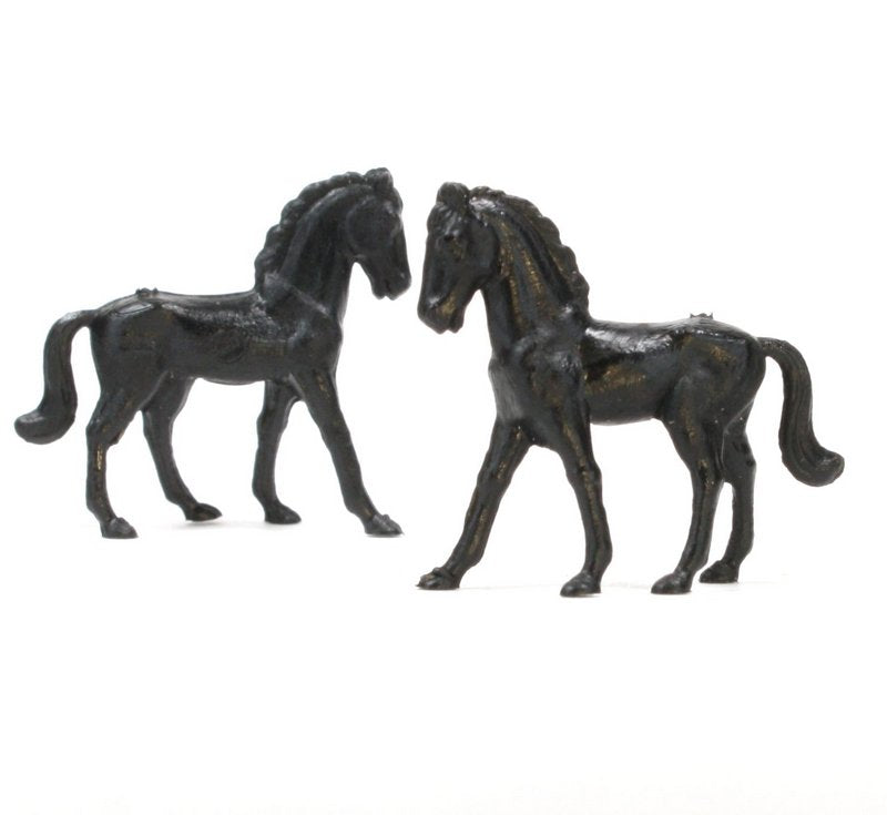 Horses - Black - Set of 8 - Dollhouse Minis - 201-152-3-BK