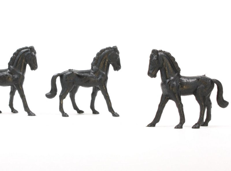 Horses - Black - Set of 8 - Dollhouse Minis - 201-152-3-BK