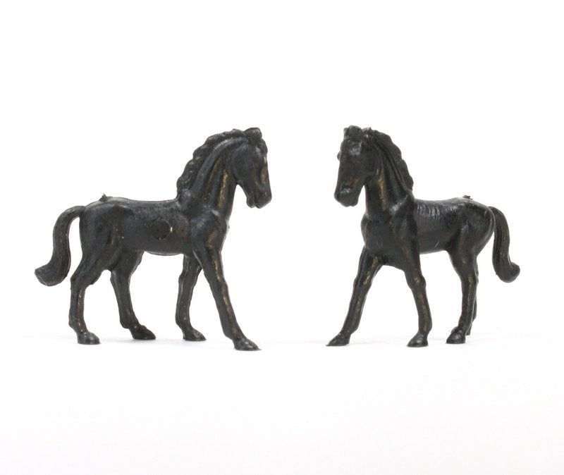 Horses - Black - Set of 8 - Dollhouse Minis - 201-152-3-BK