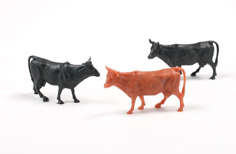 Cows - Mixed Colors - Set of 8 - Dollhouse Minis - 201-154-2