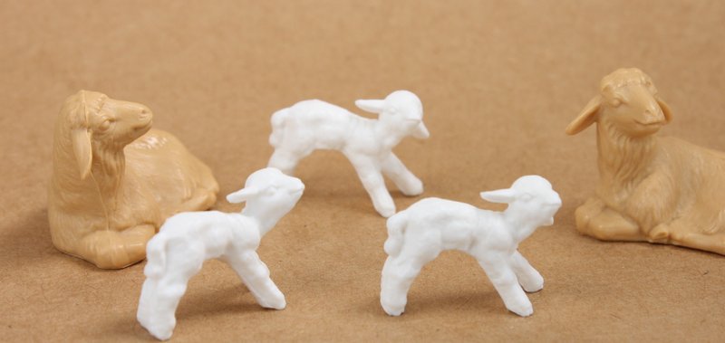 Sheep - Brown - Set of 4 - Dollhouse Minis - 203-3-1507