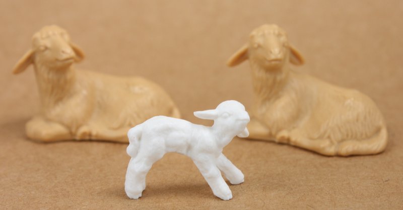 Sheep & Lamb Set - Set of 5 - Dollhouse Minis - 203-3-1509