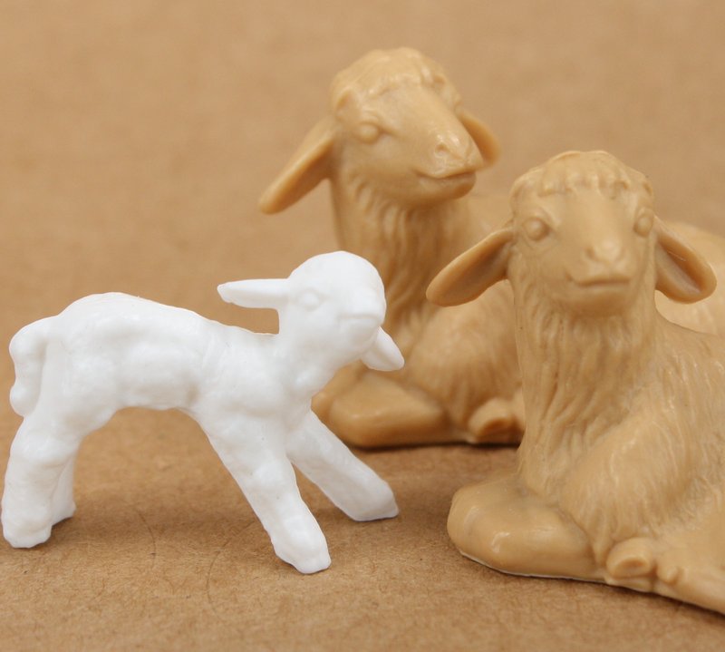 Sheep & Lamb Set - Set of 5 - Dollhouse Minis - 203-3-1509