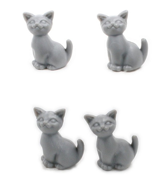 Cats - Sitting Kittens - Gray - Set of 6 - 203-3-212-GY