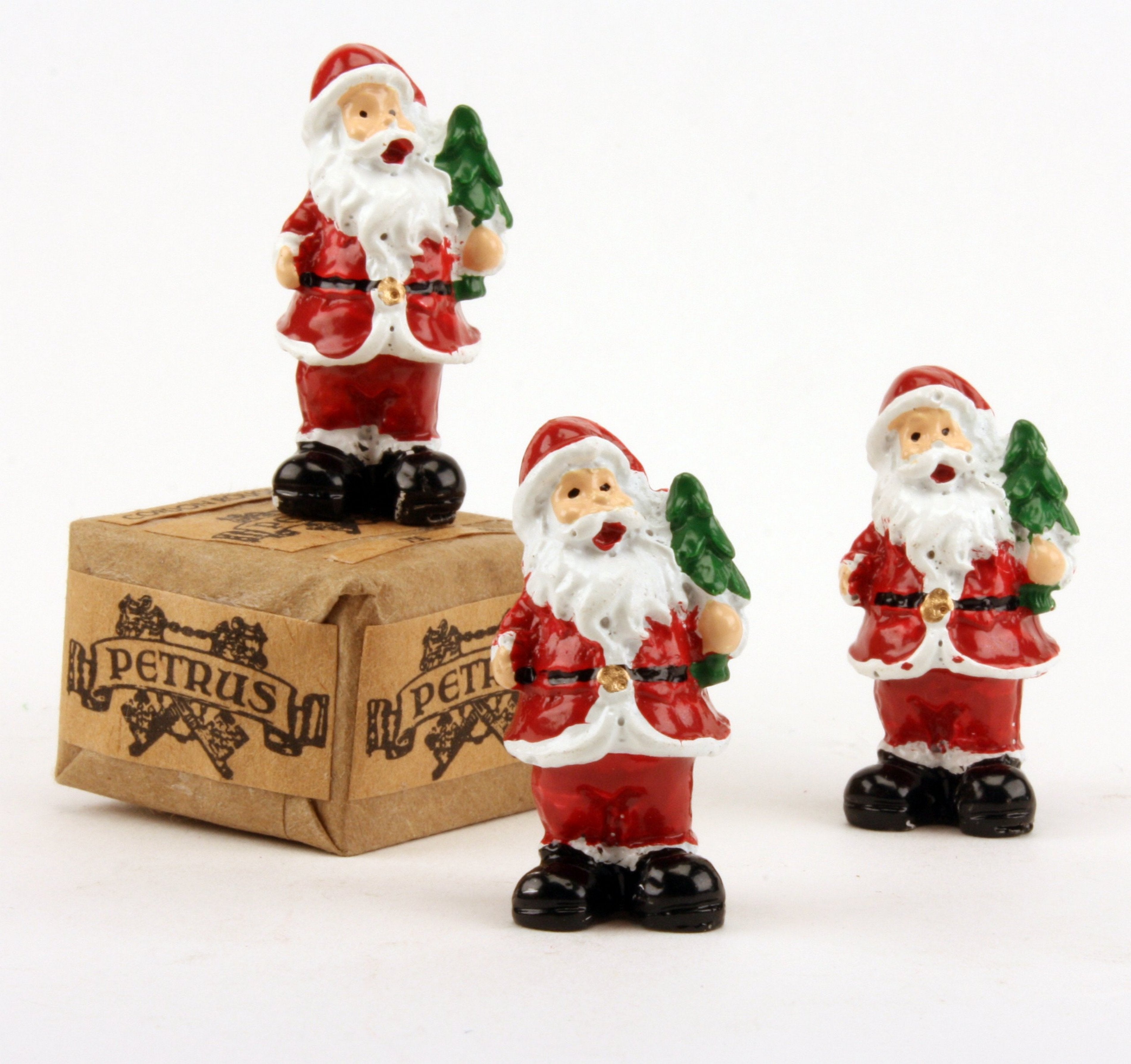 Santa - 1.5" Traditional with Tree - Set of 3 - 204-2550