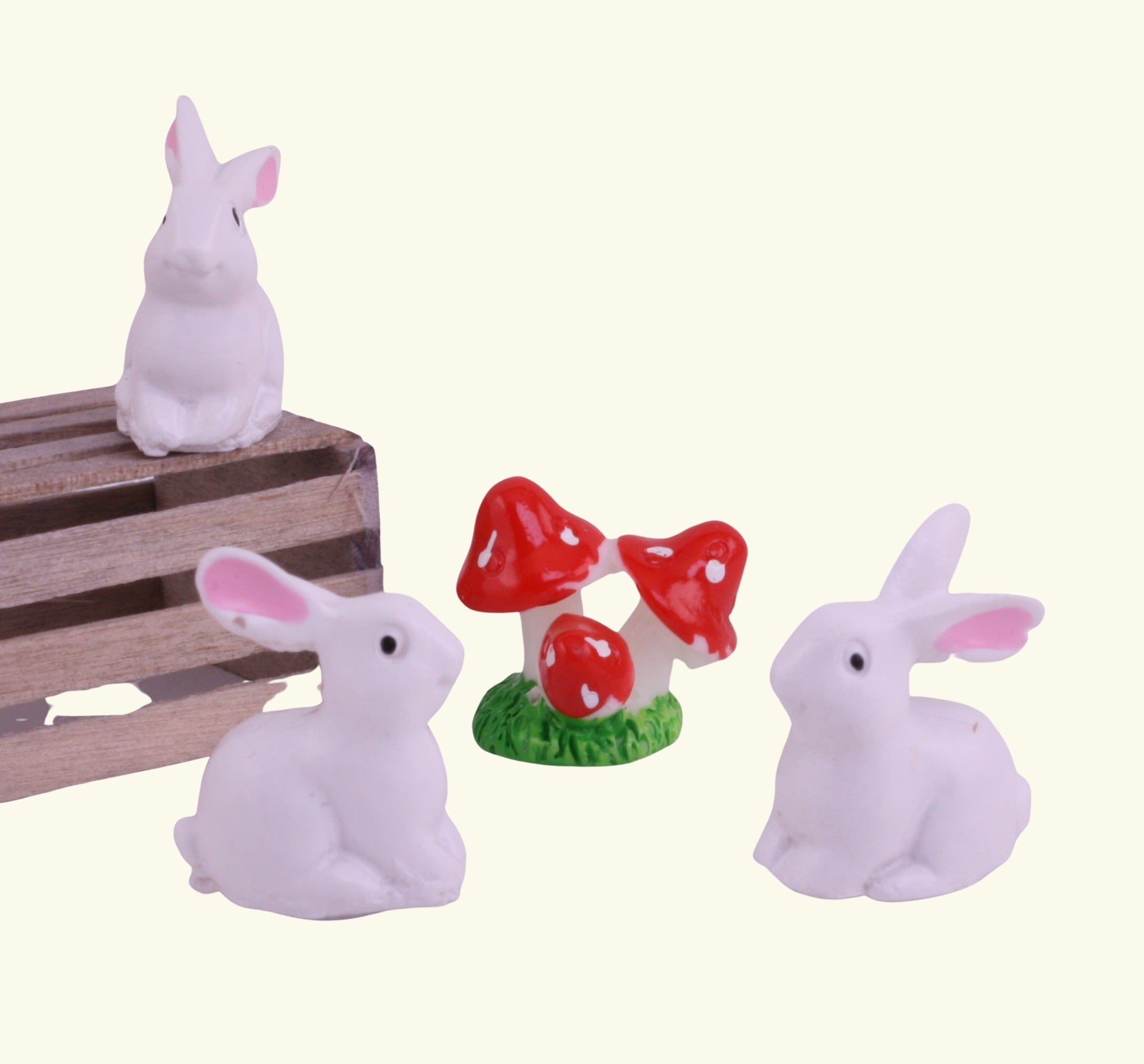 Bunny - White Rabbits - Spring - Set of 4 - 204-3842