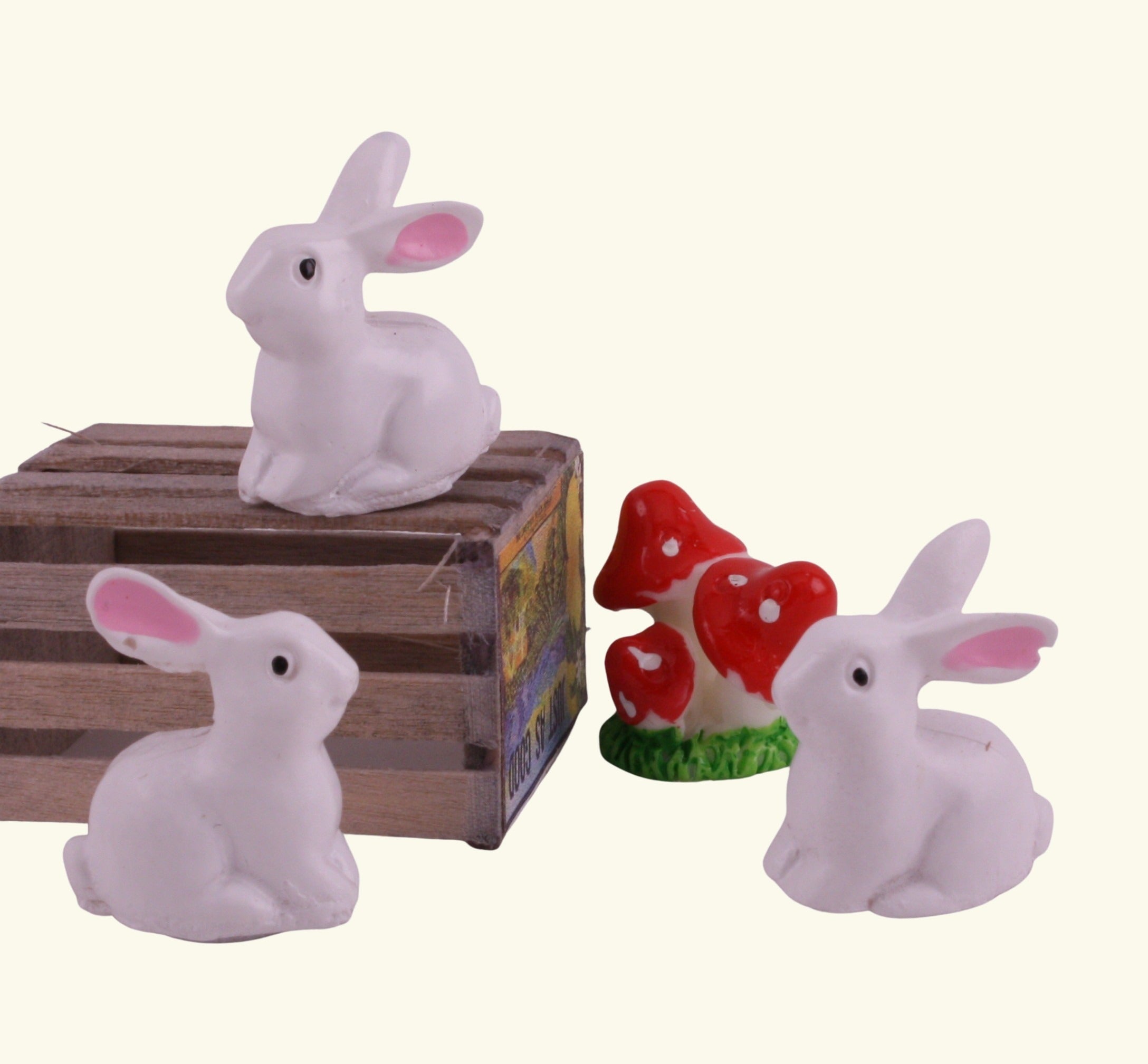 Bunny - White Rabbits - Spring - Set of 4 - 204-3842