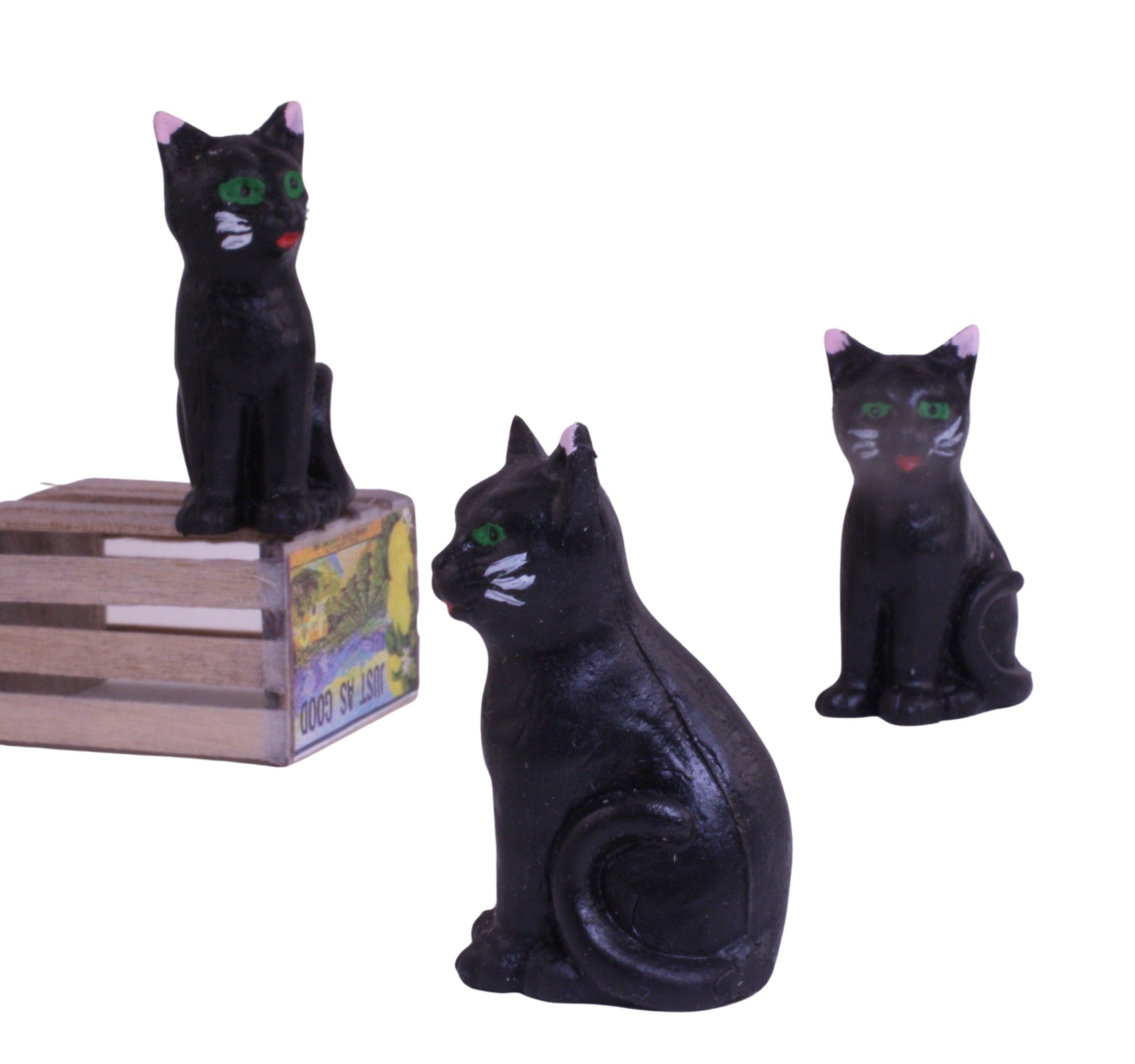 Cat - Black Sitting Cat - 1.5" - German - Set of 1 - 204-8806