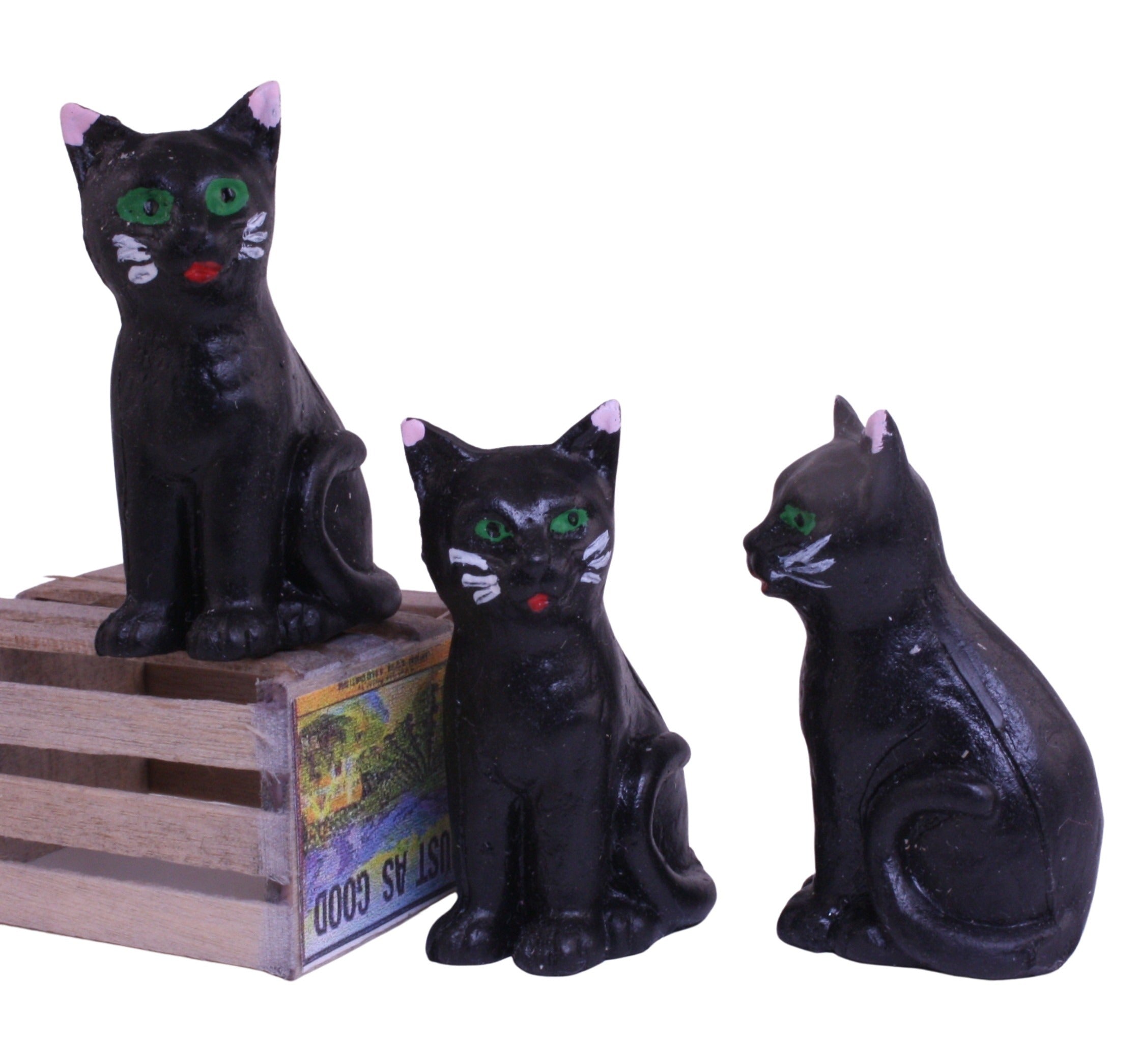 Cat - Black Sitting Cat - 1.5" - German - Set of 1 - 204-8806