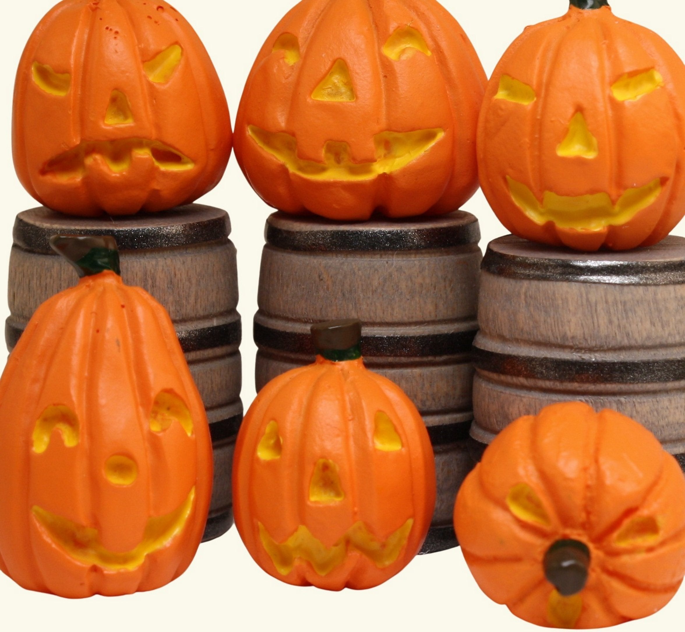 Jack-O-Lantern Pumpkins- 1" Dia. - Set of 6 - 204-8811