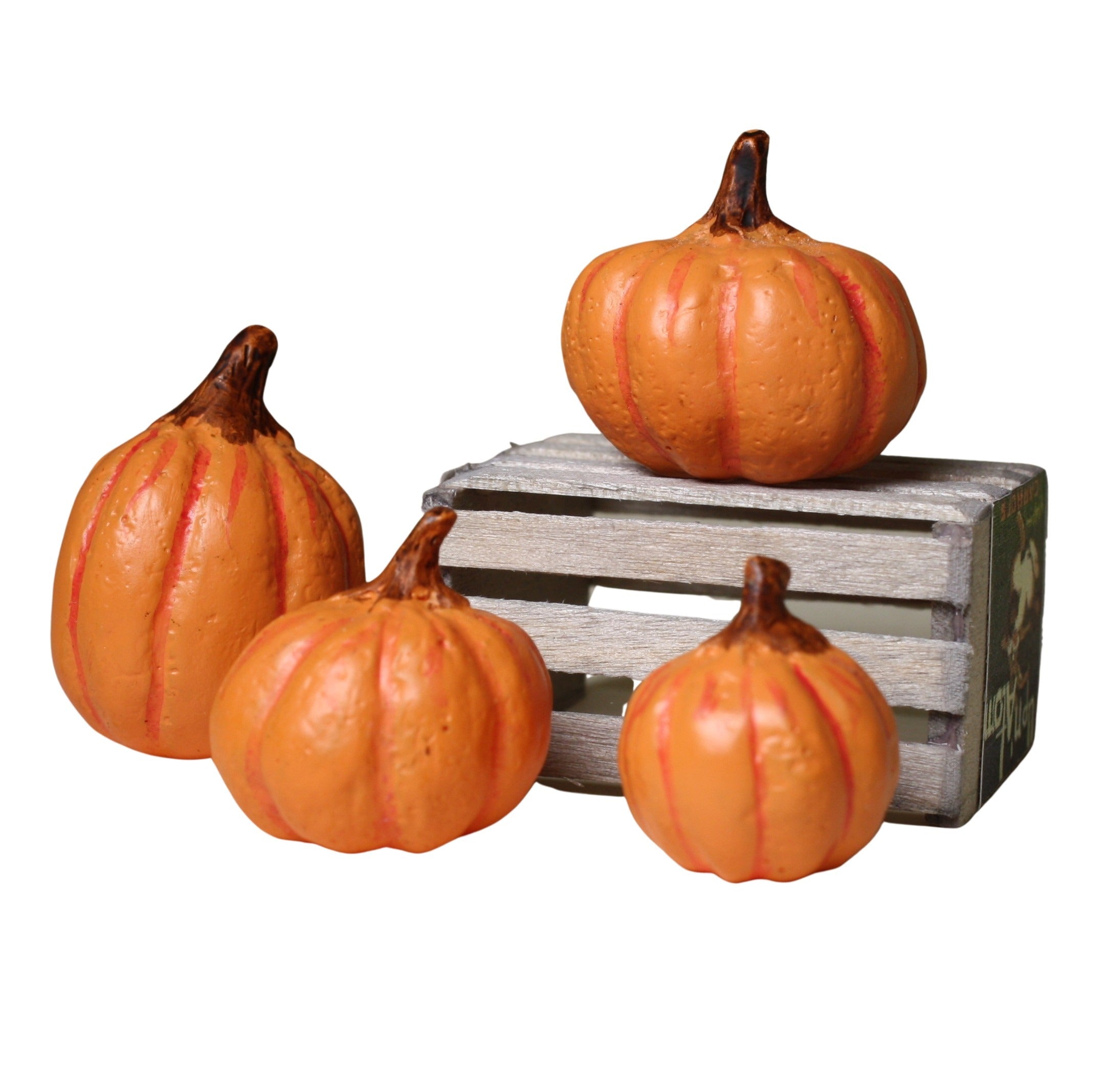 Pumpkins - Resin - Set of 4 - Different Sizes 1"  - 204-8822