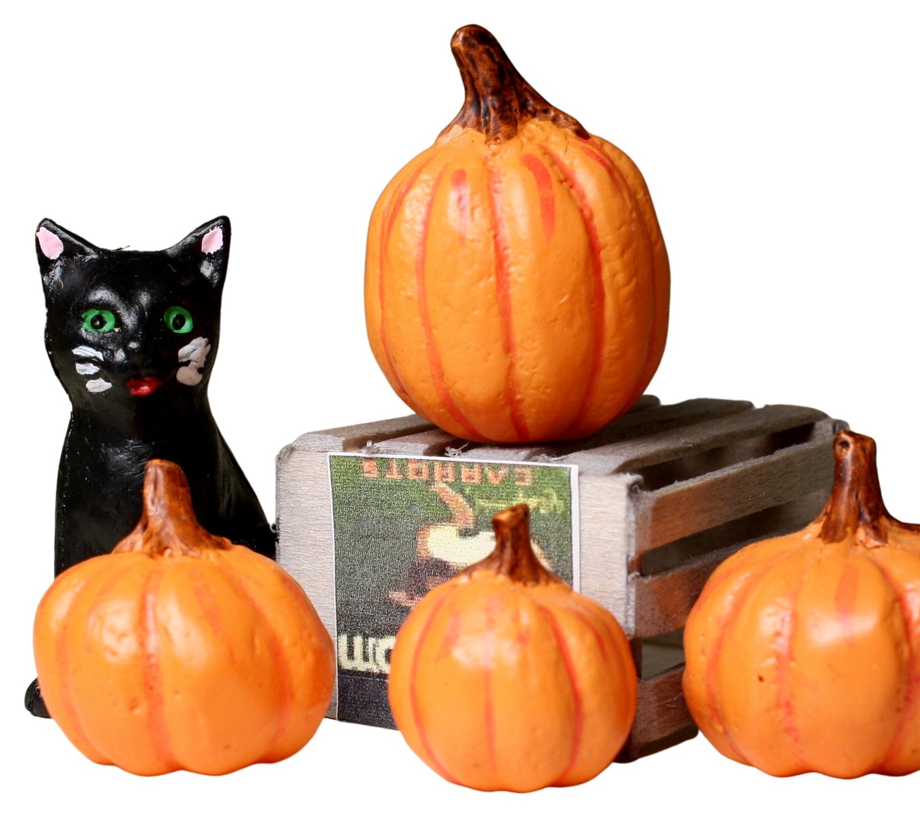 Pumpkins - Resin - Set of 4 - Different Sizes 1"  - 204-8822