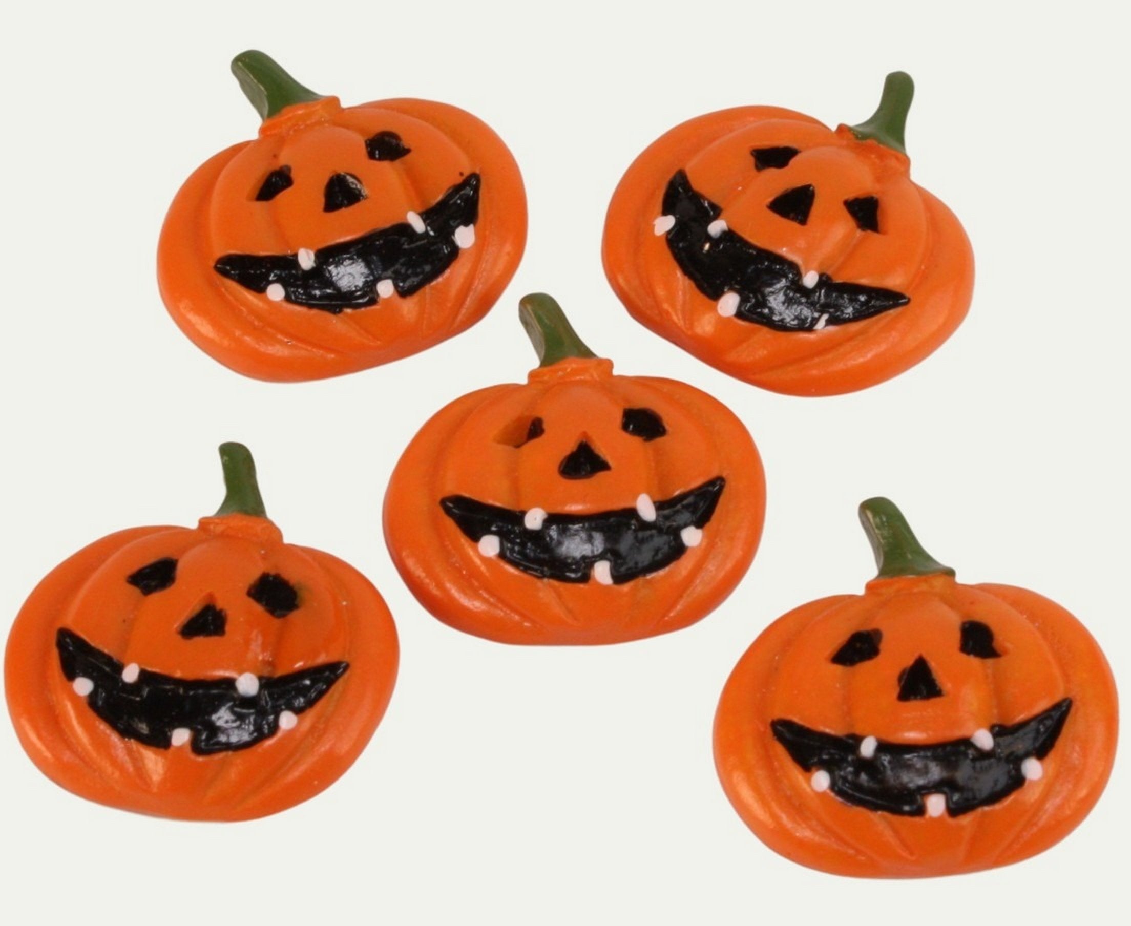 Jack-O-Lantern Pumpkins- Flatback 1" Tall - Set of 4 - 204-8833