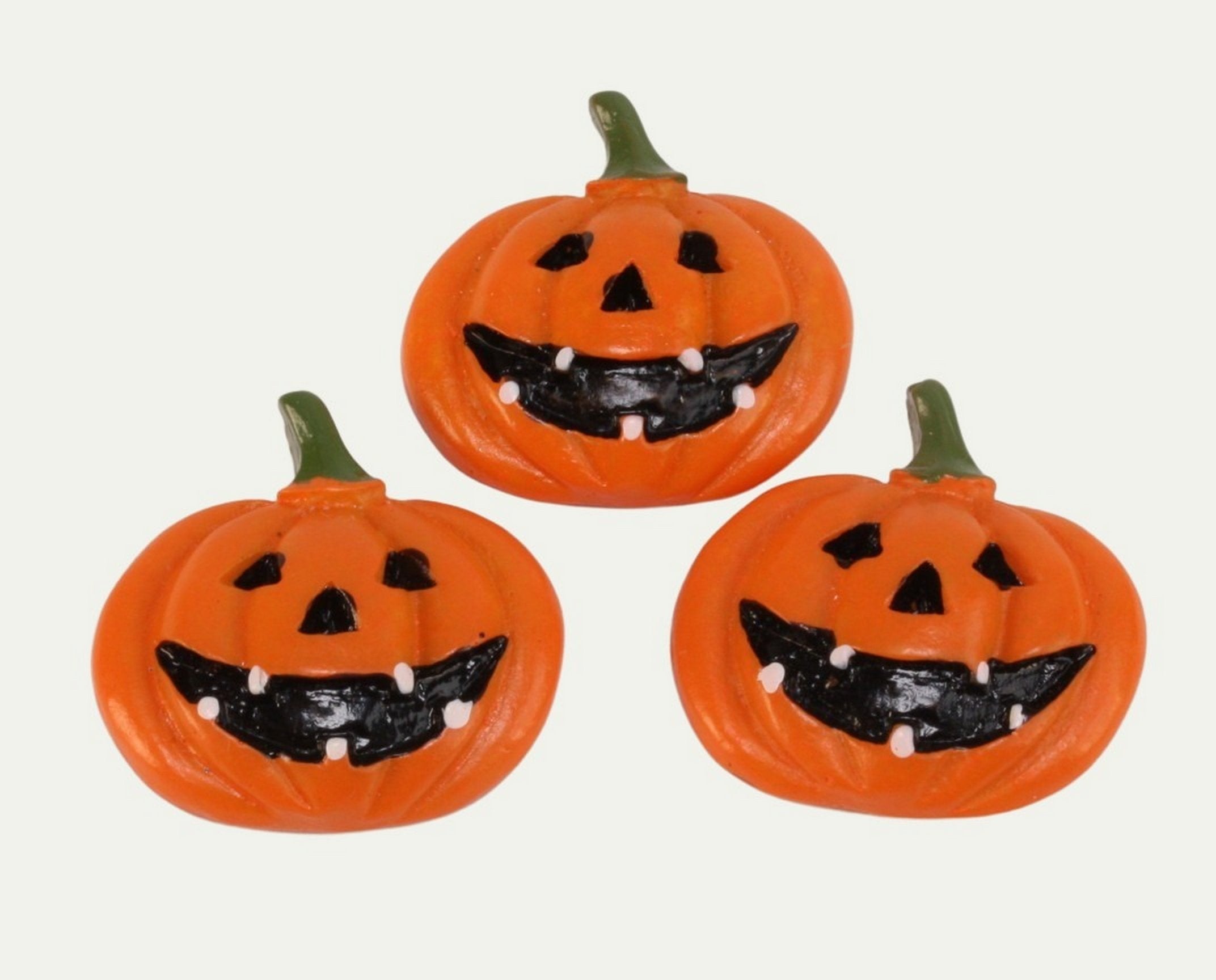 Jack-O-Lantern Pumpkins- Flatback 1" Tall - Set of 4 - 204-8833