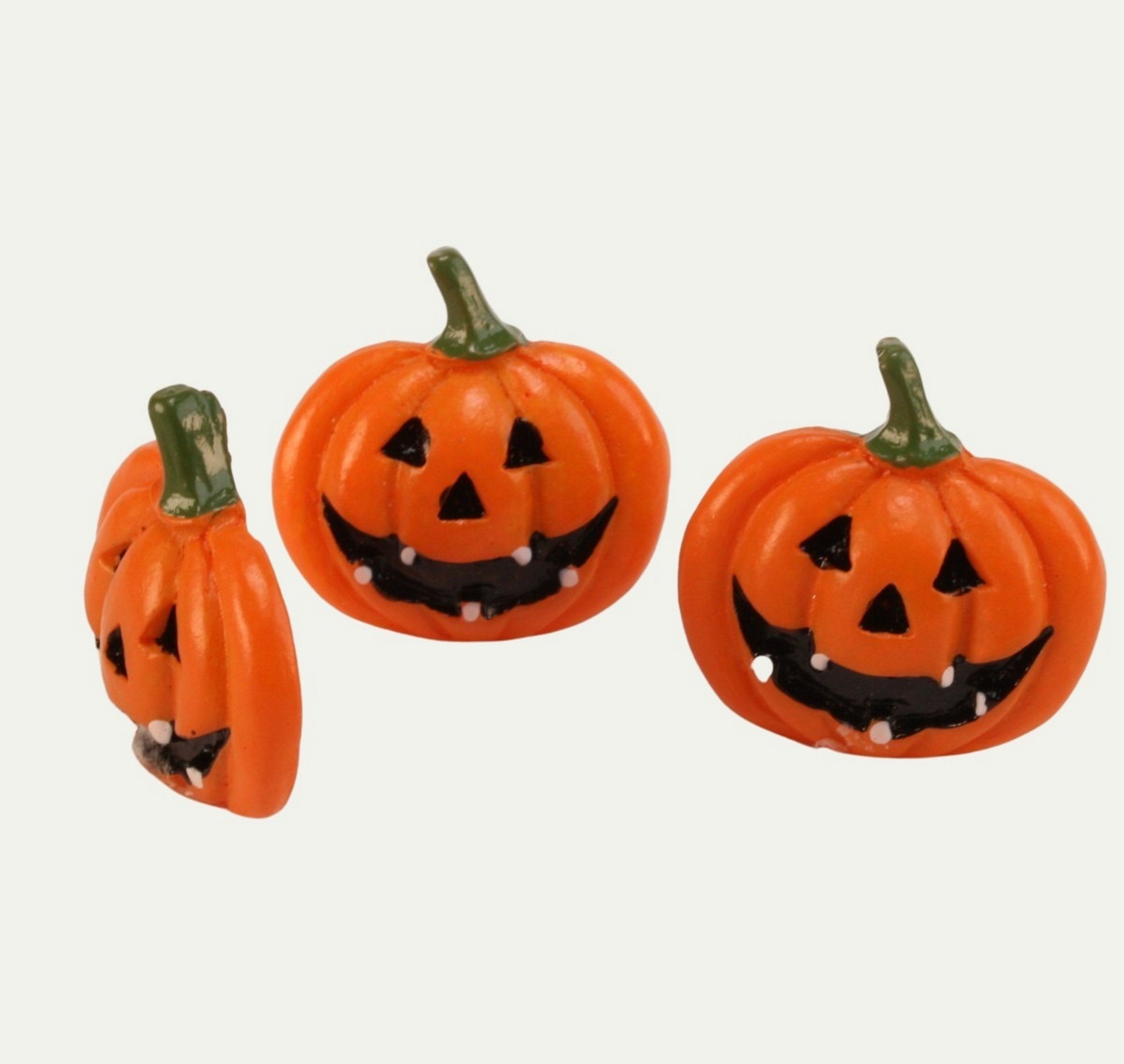 Jack-O-Lantern Pumpkins- Flatback 1" Tall - Set of 4 - 204-8833