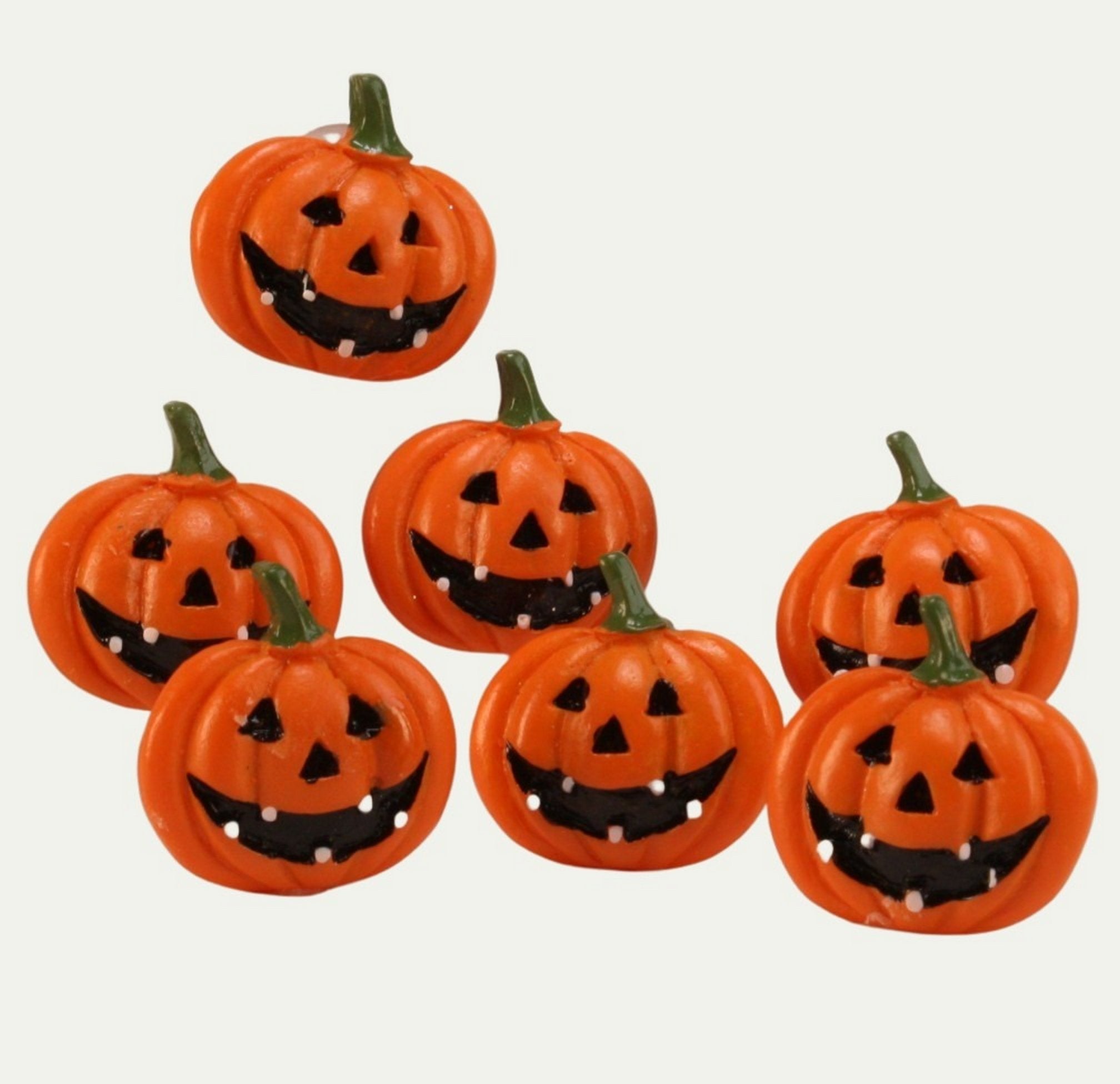 Jack-O-Lantern Pumpkins- Flatback 1" Tall - Set of 4 - 204-8833