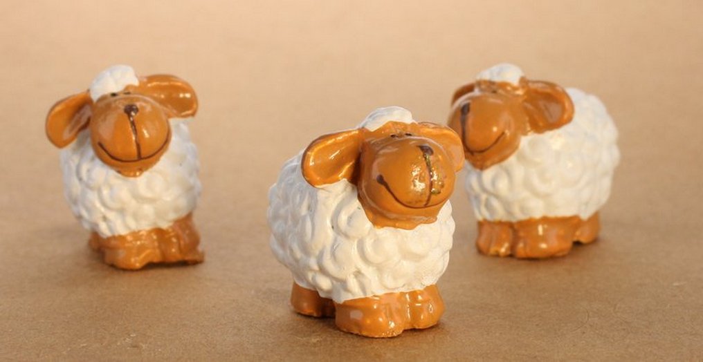 Sheep Lambs - Set of 3 - Dollhouse Minis - 205-0292