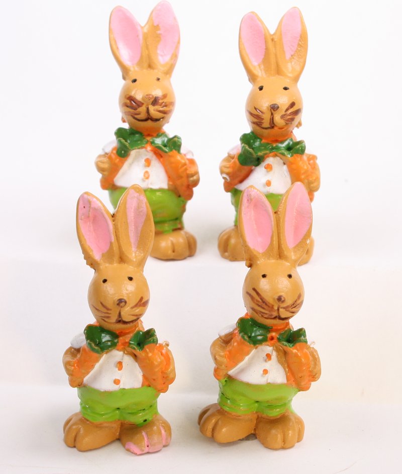 Bunny Boys - With Carrots - Set of 4 - Easter - 205-0483