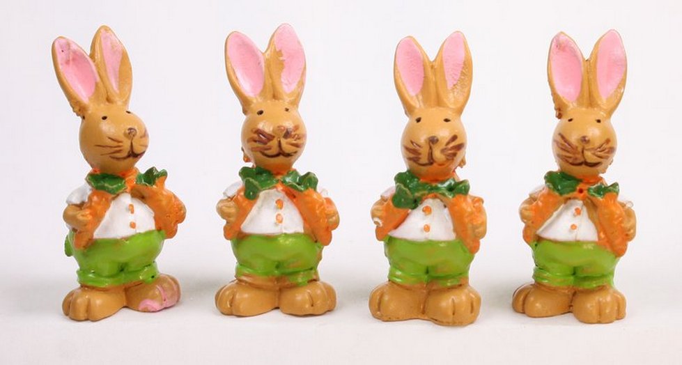 Bunny Boys - With Carrots - Set of 4 - Easter - 205-0483