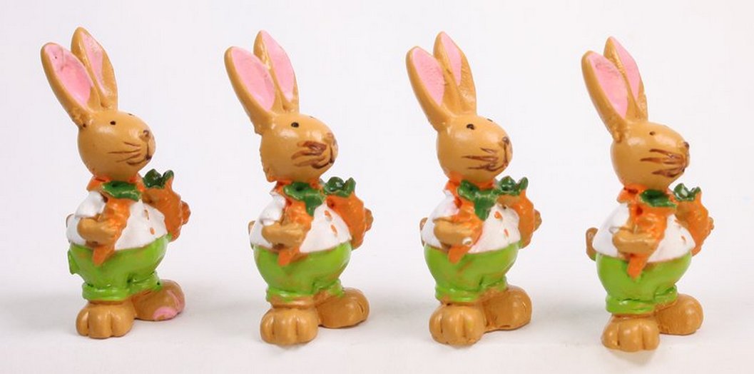 Bunny Boys - With Carrots - Set of 4 - Easter - 205-0483