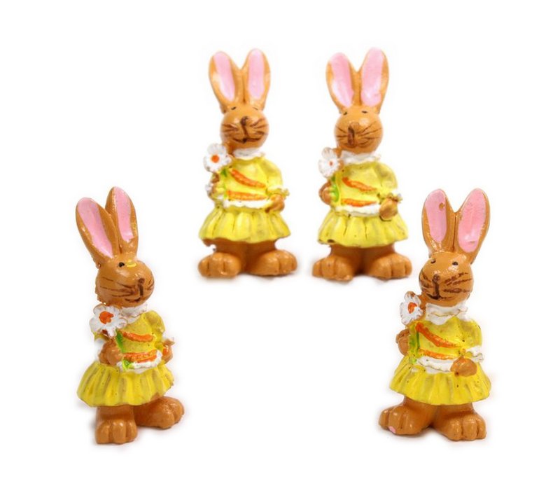 Bunny Girls - With Flower - Set of 4 - Easter - 205-0484