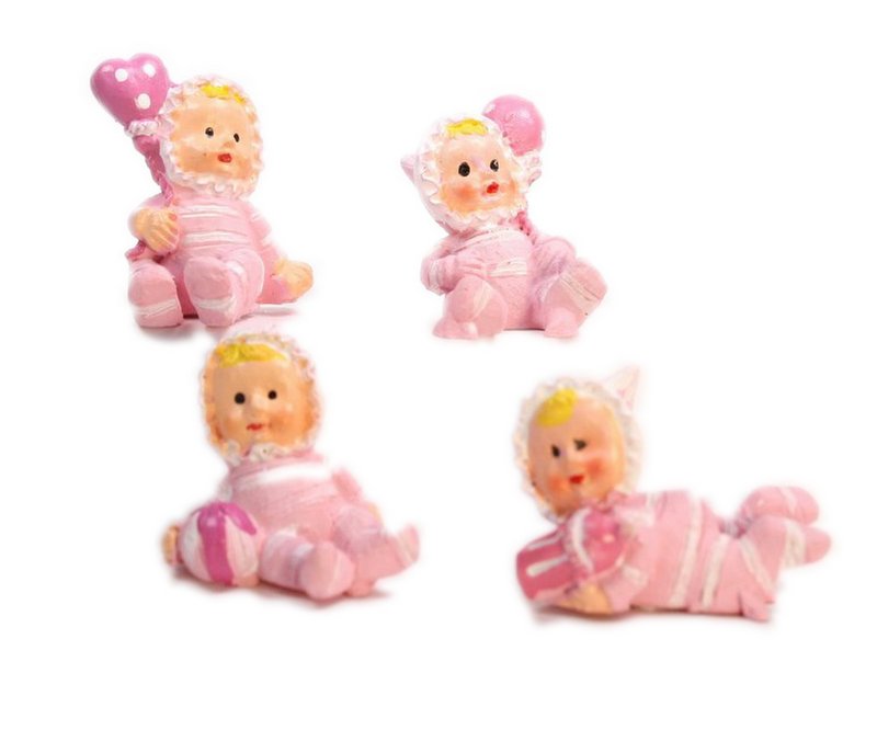 Babies - Lil Pink Girls - Set of 4 - Dollhouse Minis - 205-5257