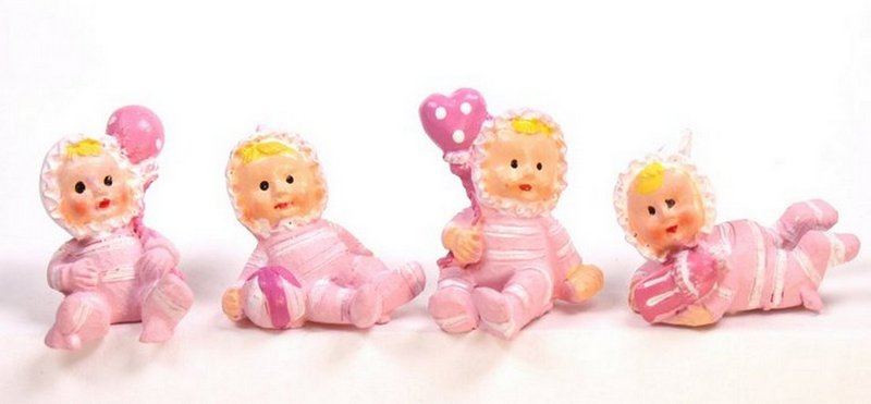 Babies - Lil Pink Girls - Set of 4 - Dollhouse Minis - 205-5257