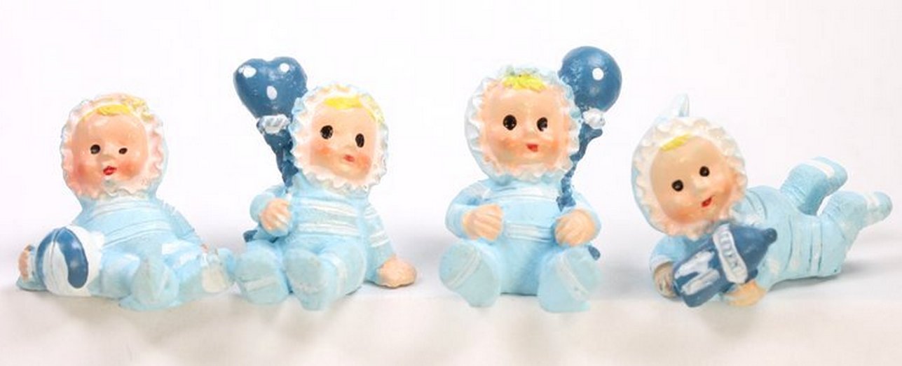 Babies - Lil Blue Boys - Set of 4 - Dollhouse Minis - 205-5257A