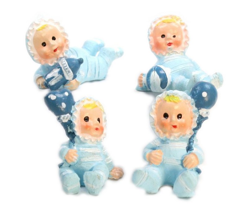 Babies - Lil Blue Boys - Set of 4 - Dollhouse Minis - 205-5257A