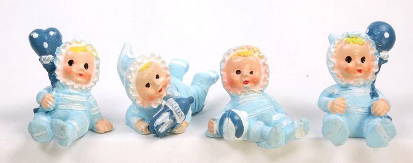 Babies - Lil Blue Boys - Set of 4 - Dollhouse Minis - 205-5257A