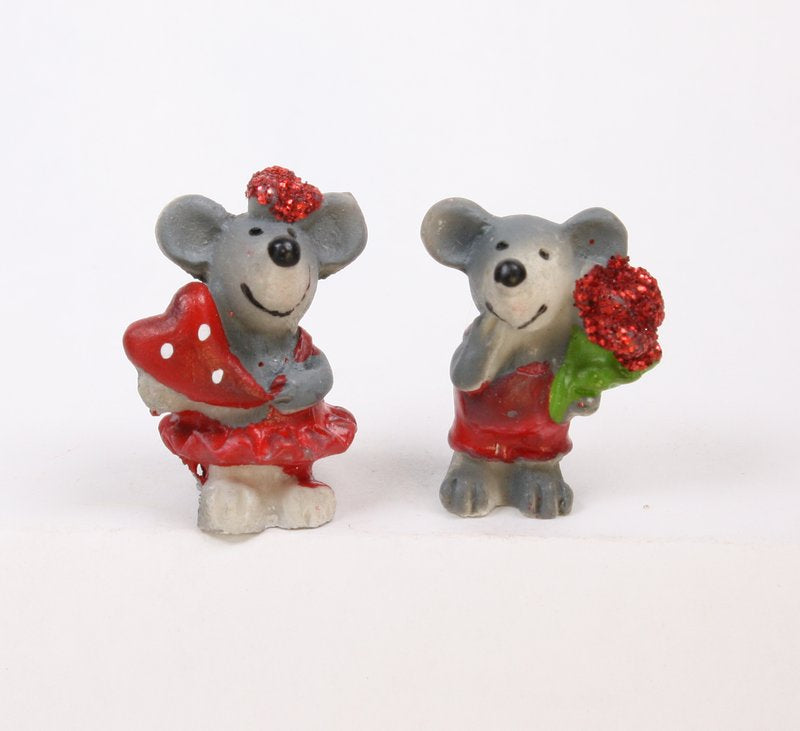 Mice - Glittery Valentine Mouse - Set of 4  - 205-5334