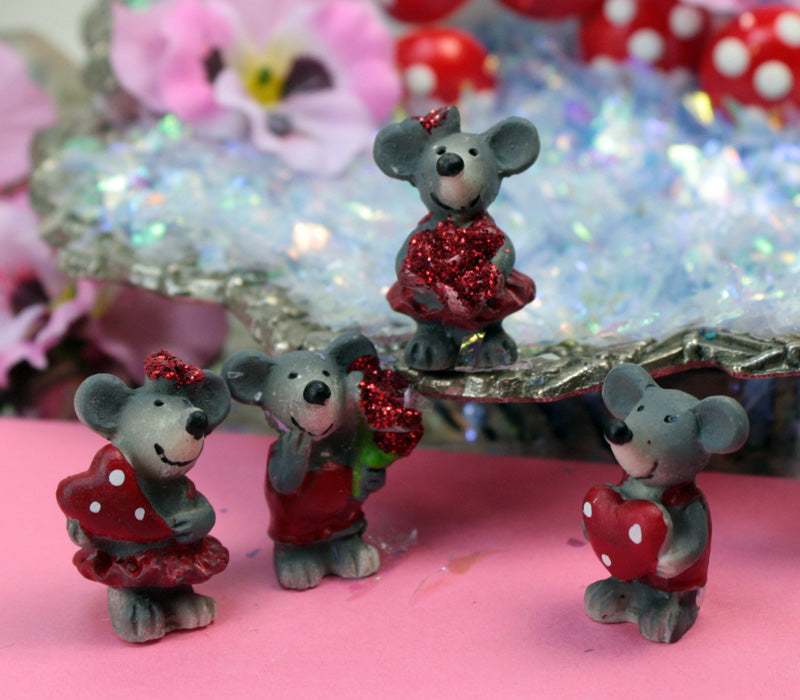 Lovely Mice - Hand Painted - Set of 4 - 205-5334