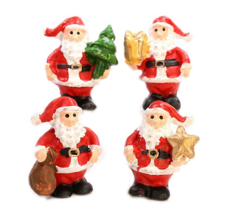 Santa - 1" Standing  - Set of 4 - Dollhouse Minis - 205-6103