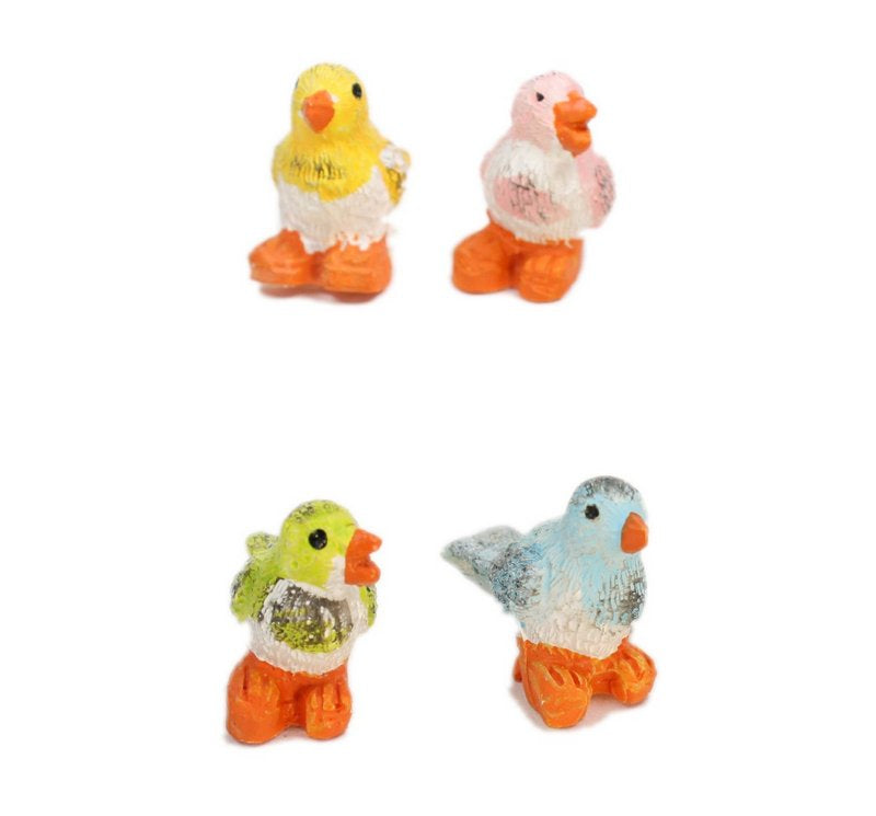 Birds - Glittery - 5/8" Tall - Set of 4  - 205-6271