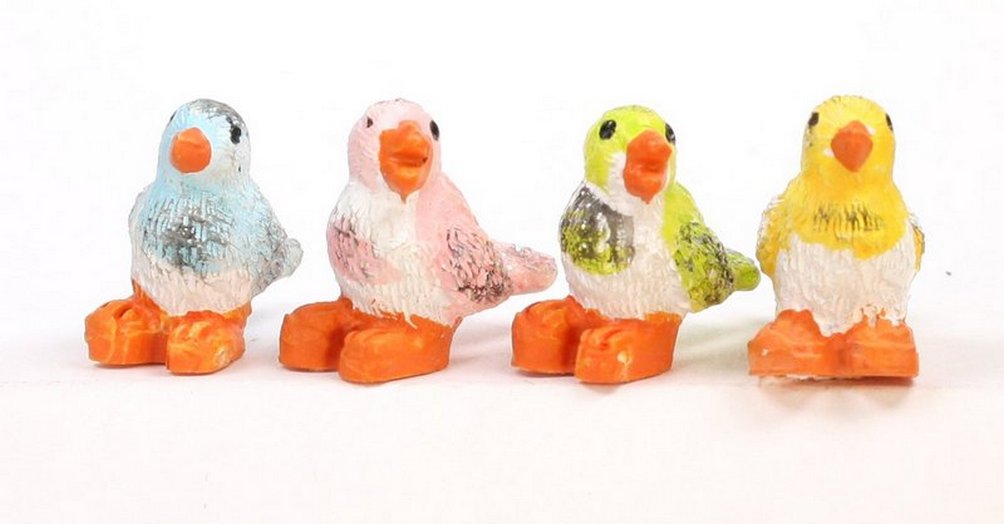 Birds - Glittery - 5/8" Tall - Set of 4  - 205-6271