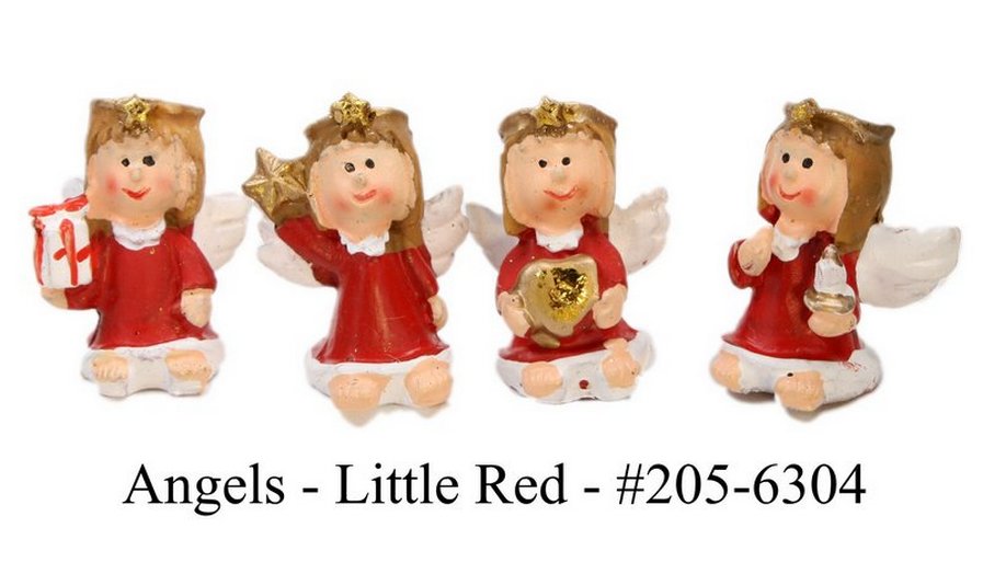 Angels - Lil Red - Set of 4 - Dollhouse Minis - 205-6304