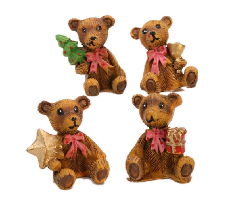 Holiday Bears - Set of 4 - Dollhouse Minis - 205-6417